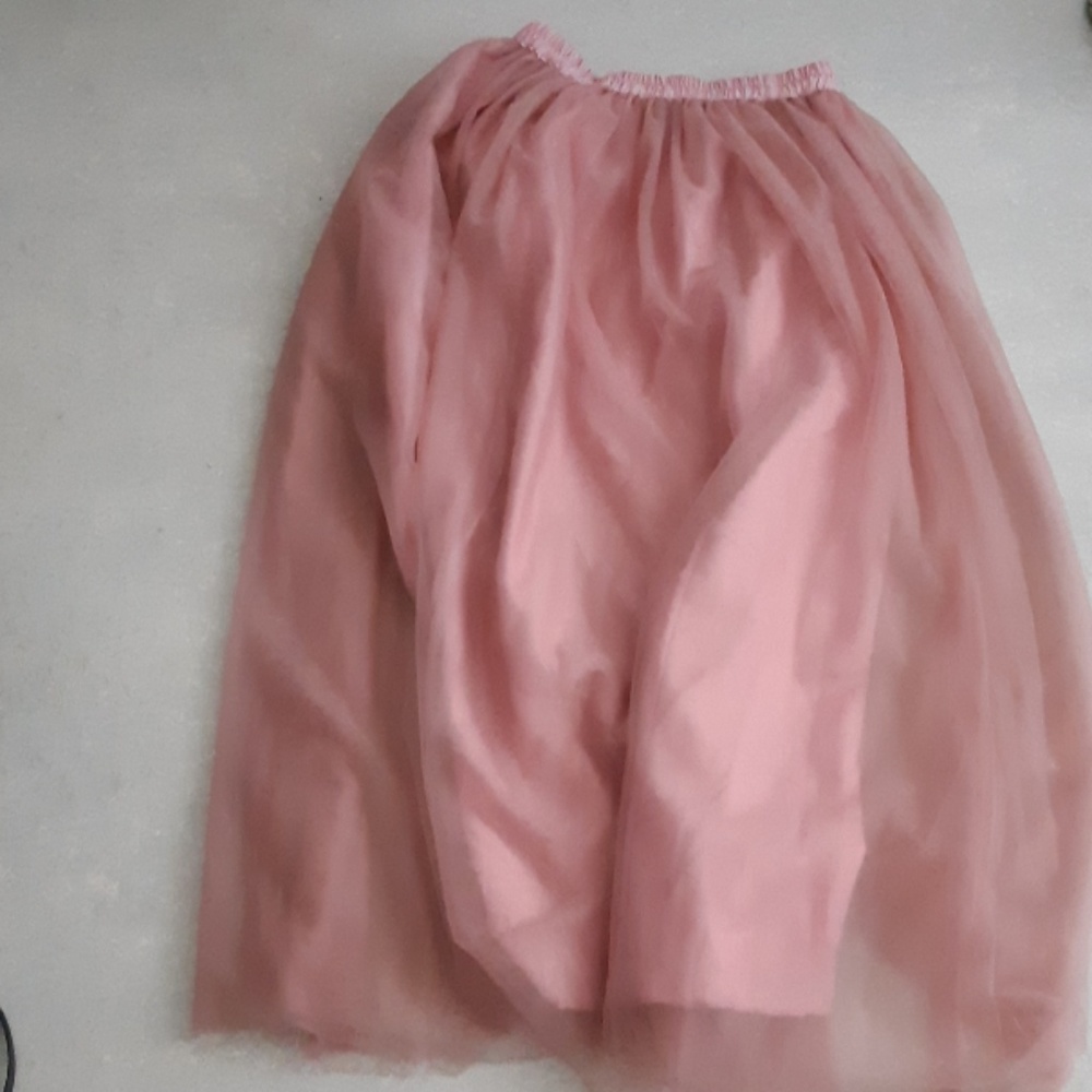 NWT dusty rose pink long lined tulle tutu skirt L Wicked Glinda witch
